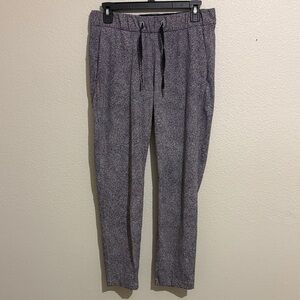 Lululemon Keep Moving Pant High Rise Black Print Size 6 Pockets Drawstring